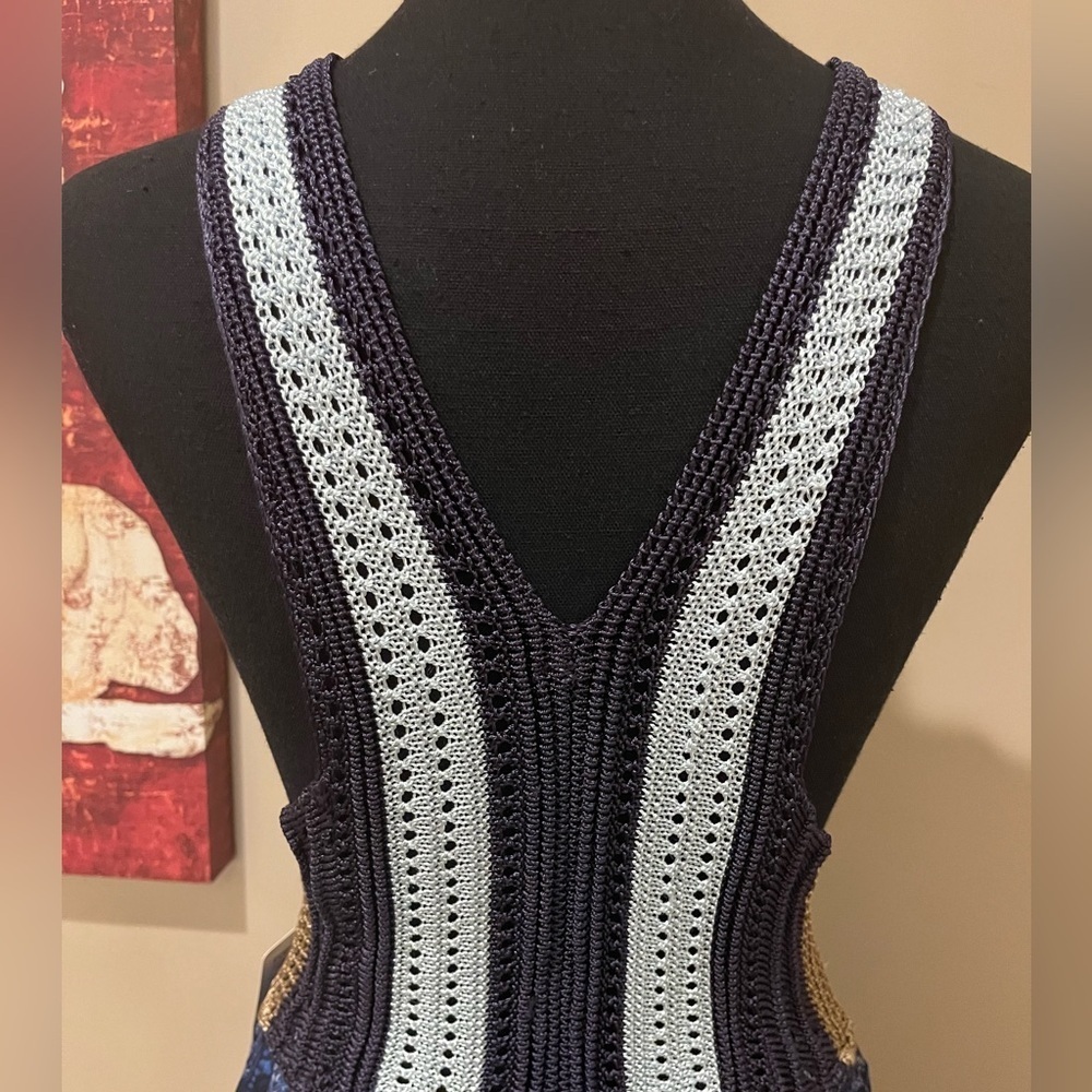 Free People Navy and Blue Floral Mini Dress - Picture 7 of 9